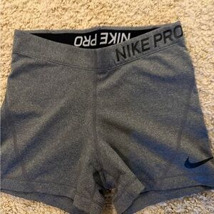 Nike Pro Women's Heather Gray Bike Shorts